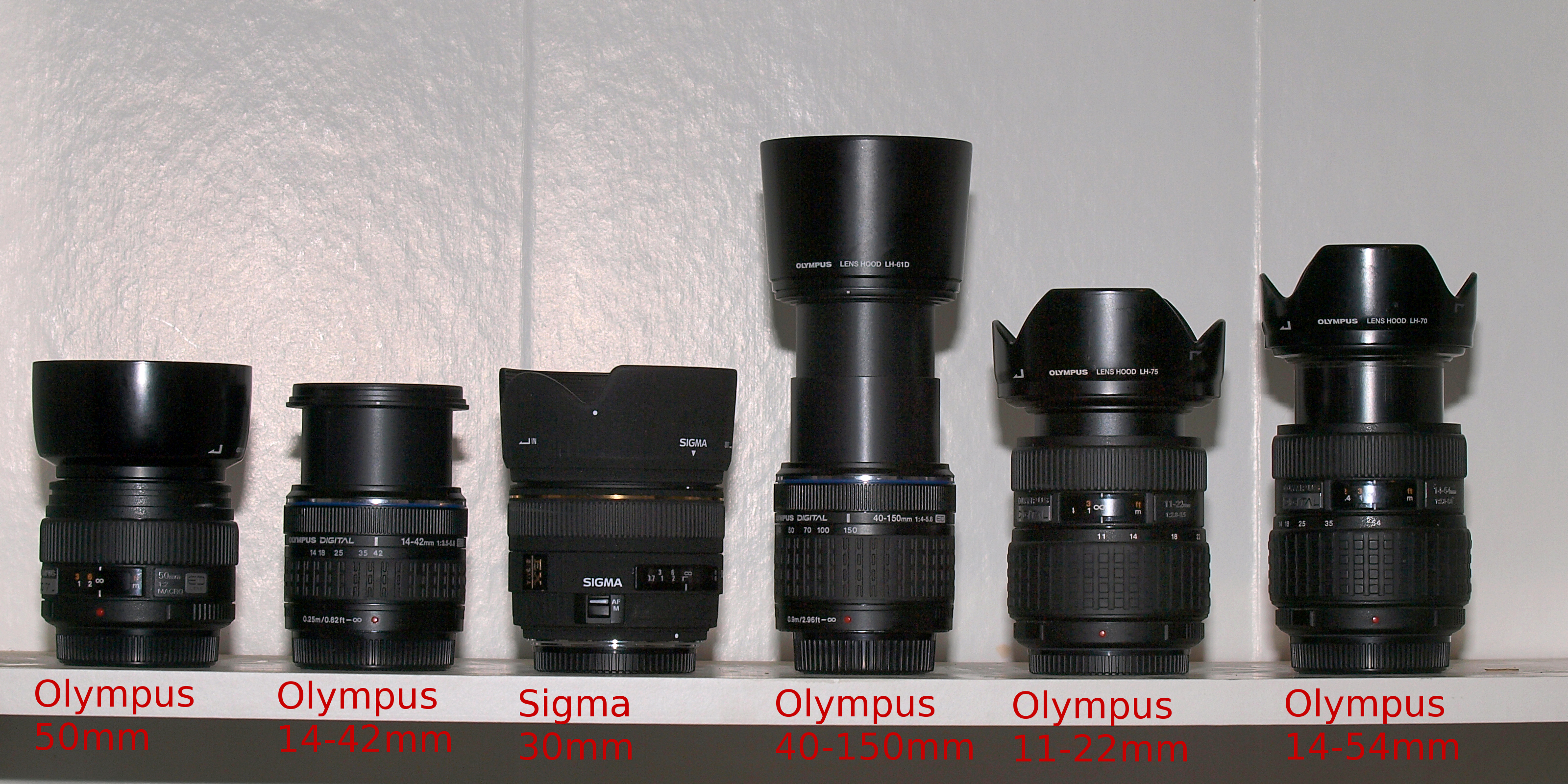 Olympus lenses + hoods