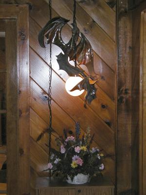 Dragon sculpture with flowers