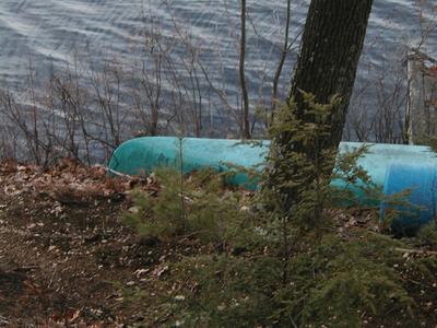 Canoe waiting for summer