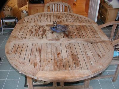 Teak table (before refinishing)