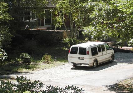 New gravel put down in the van parking area by Timmy and his workers