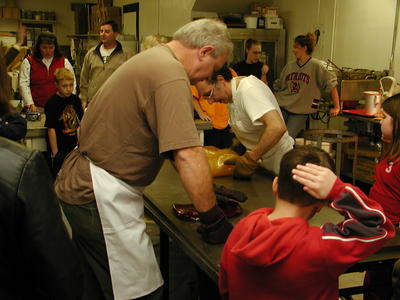 Making candy canes by hand
