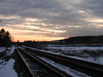 Sunset over the tracks (no filter)
