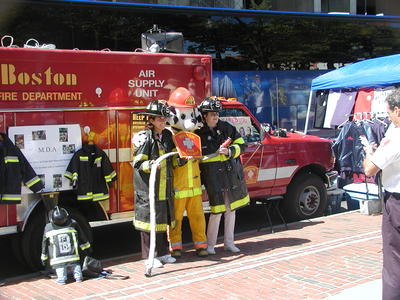 Photo op with the firement and women