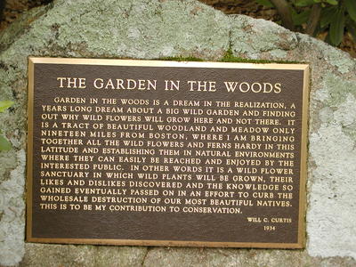 Garden in the Woods plaque