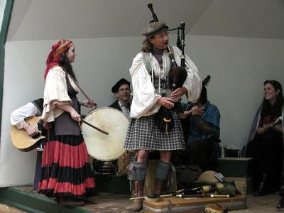 Rafferty playing the pipes