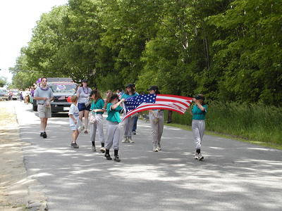 Team giving out candy