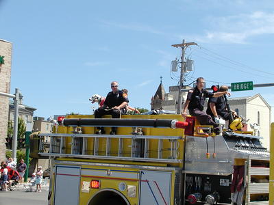 Fire truck, complete with dalmation