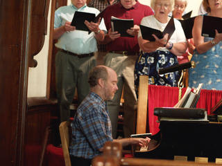 Ed Rosser, music director of South Acton Congregational Church on his 50th birthday