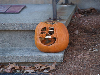Decaying jack-o-latern