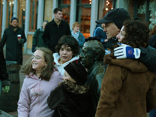 Posing with Mayor Curley