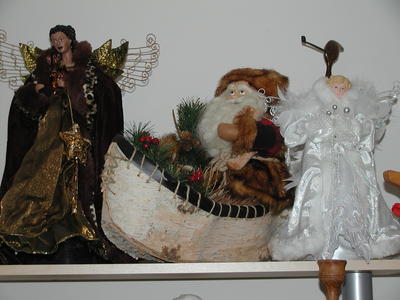 Santa comes by canoe