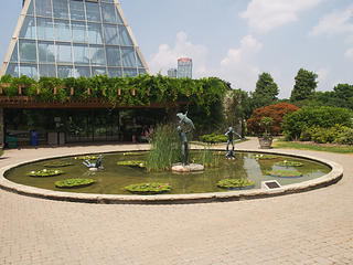 Statues in front of the botanical gardens