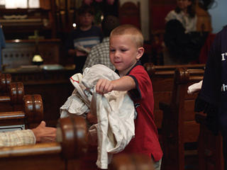 Passing out the tee shirts #2