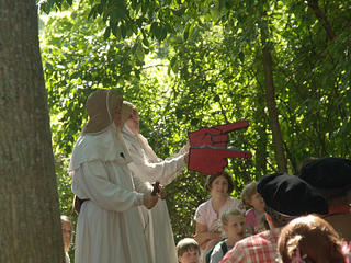 The nuns give the audience the finger