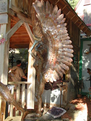 Bird woman sculpture