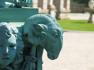 Closeup of lampost at the breakers