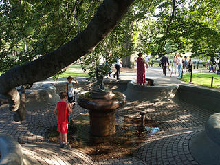 Kids in a fountain