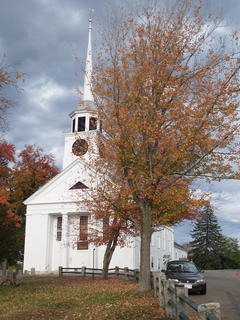 Groton church in fall