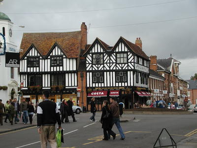 Half timbered style building