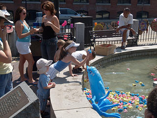 Kids and the fountain