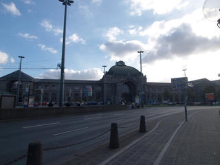Train station and clouds