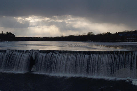 Lawrence dam clouds
