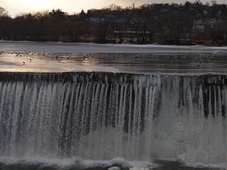 Lawrence dam in winter