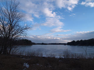 Spot pond in Melrose clouds