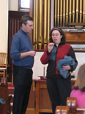 Blessing the prayer shawl