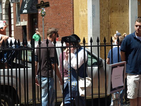 Patriot with cell phone