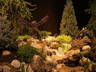 Flowing water & owl sculpture