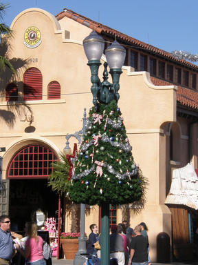 small christmas tree at the studios