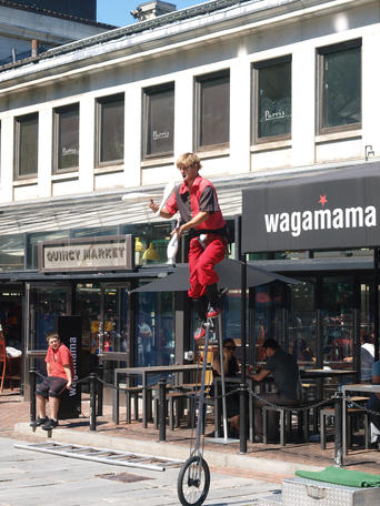 Unicycling and juggling