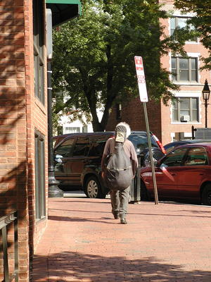 Street performer at the end of the gig