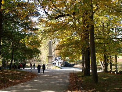 Concord's old north bridge in fall