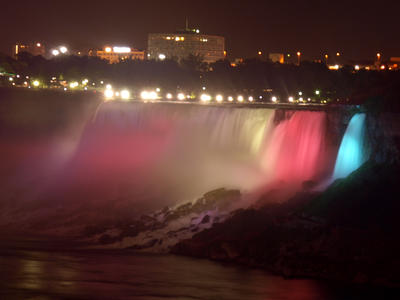 Niagara falls at night