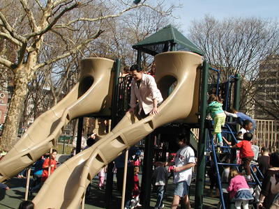 Even adults can slide