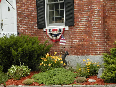 Lilies and statue #2