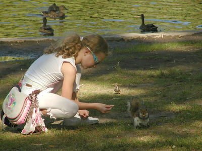 Feeding the squirrels