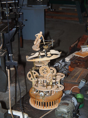 Motorcycle geared display being built