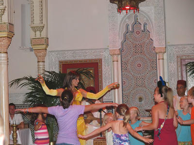 Belly dancer with kids