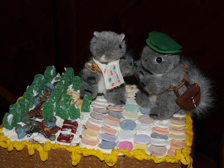 The stuffed animals visit the gingerbread house #2