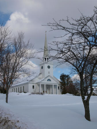 Harvard Unitarian church in the snow #5