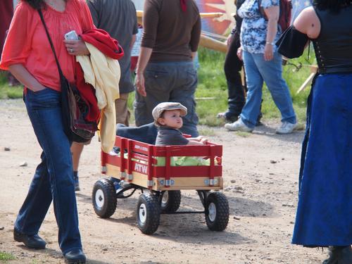 Kid in wagon
