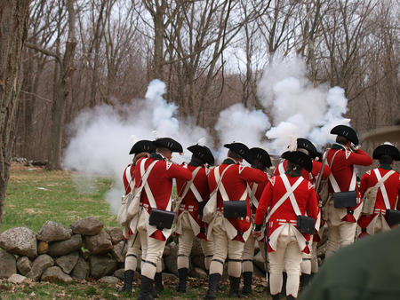 British regulars fire