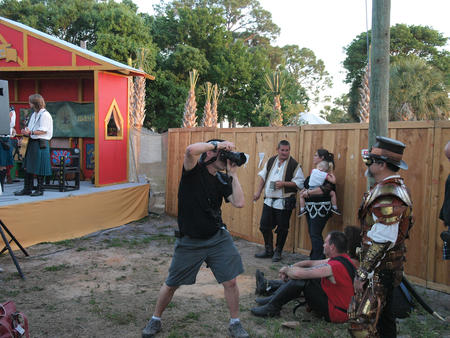 Photographing the steampunk guy