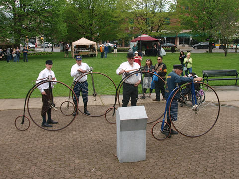Old fashioned bicycles