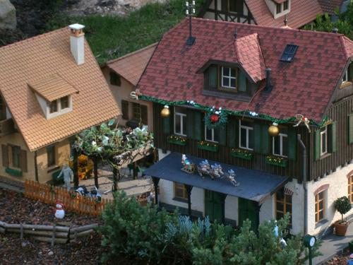 Model railroad with Christmas decorations #3