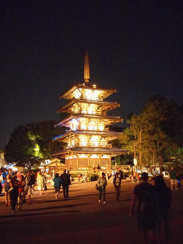 Japan pagoda at night